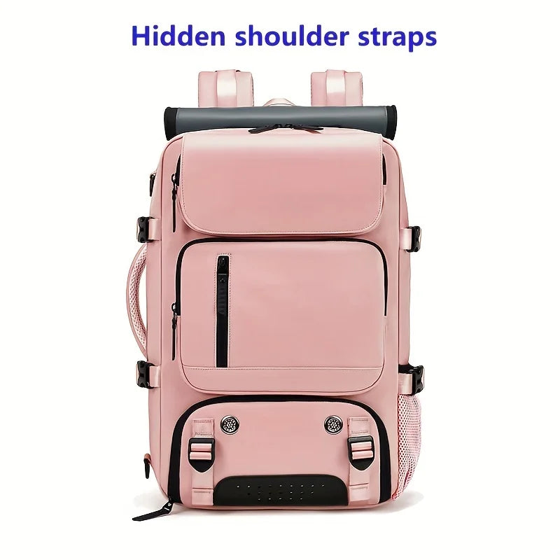 Waterproof 16" Laptop Backpack with Shoe Bag, Hidden USB Port & Hidden Shoulder Straps