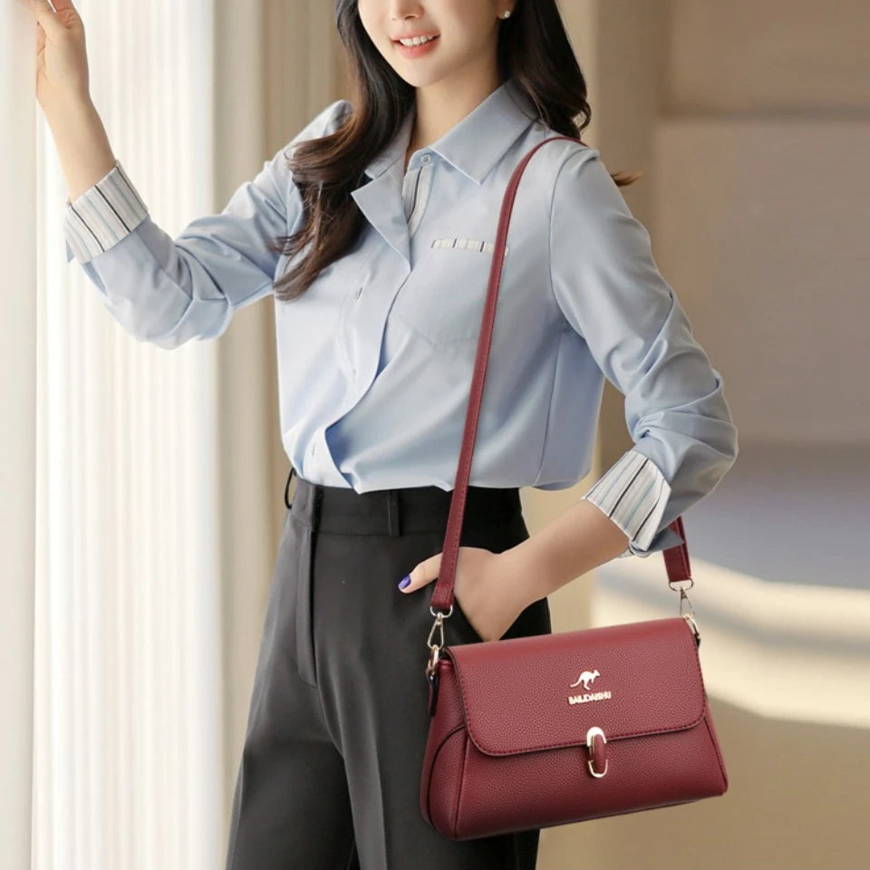 Women's Luxury PU Leather Crossbody Bag – Designer Shoulder Purse