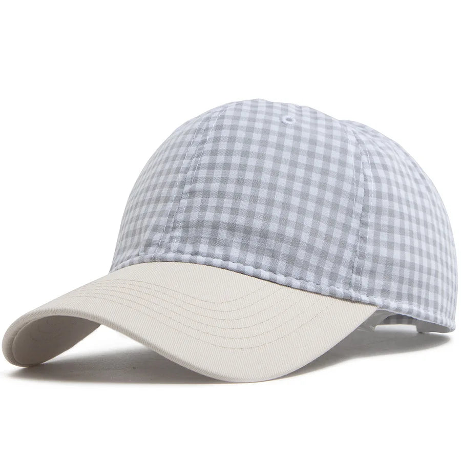 Plaid Baseball Cap – Soft Top Vintage Unisex Sun Hat