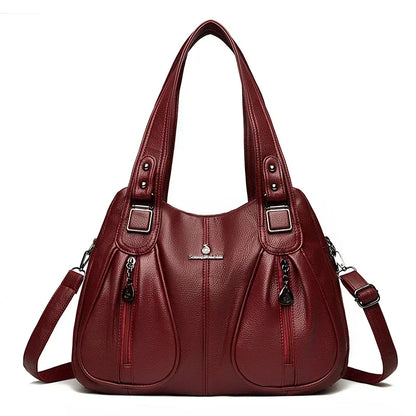 Leather Tote Shoulder Bag for Women – Large Crossbody Handbag