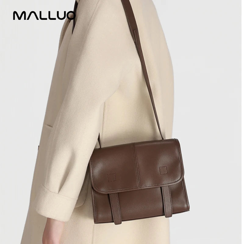 Women's Genuine Leather Crossbody Bag – Multi-Pocket Shoulder Messenger