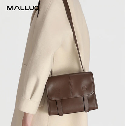 Women's Genuine Leather Crossbody Bag – Multi-Pocket Shoulder Messenger