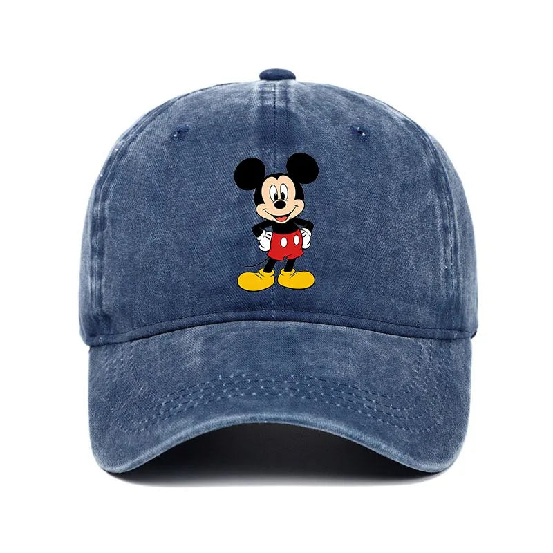 Cartoon Print Washed Baseball Cap – Unisex Vintage Snapback Hat