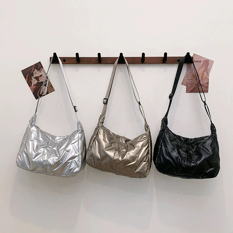 Quilted Puffy Hobo Bag – Women's Large Padded Shoulder Tote