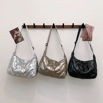 Quilted Puffy Hobo Bag – Women's Large Padded Shoulder Tote