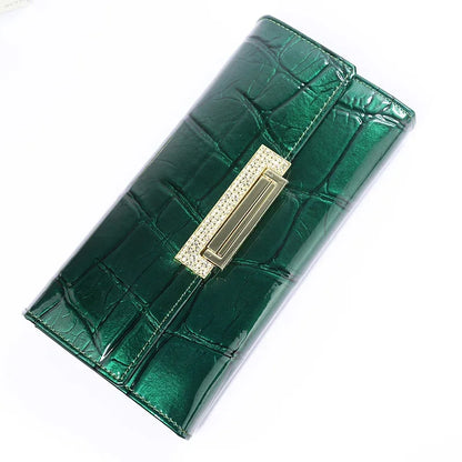 Luxury Stone Pattern Women's Long Leather Wallet