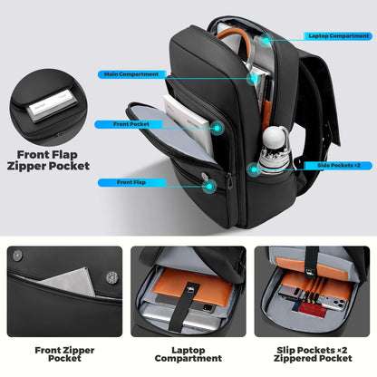 Vintage Laptop Backpack for Men – 15.6" Waterproof Travel Bag