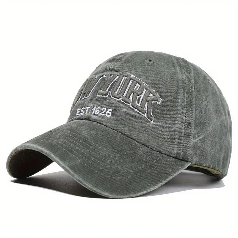 New York Embroidery Baseball Cap – Washed Vintage Style