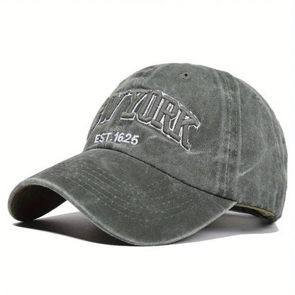 New York Embroidery Baseball Cap – Washed Vintage Style