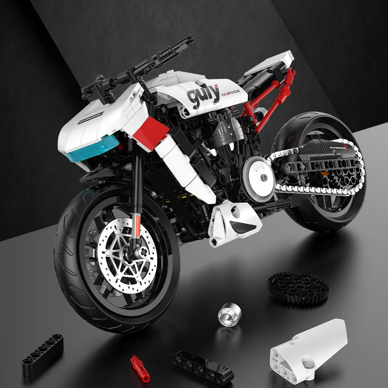 Racing Motorcycle Building Blocks Set – MOC Technic Bike Model