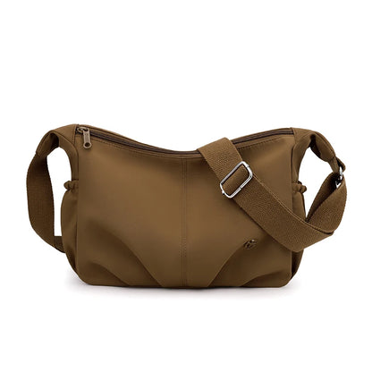 Women's Waterproof Nylon Crossbody Bag – 2-Layer Lightweight Shoulder Hobo Bag