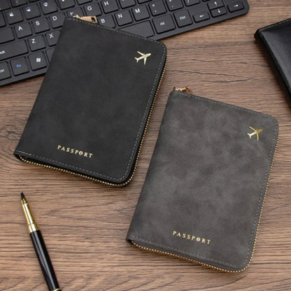 RFID Blocking Passport Wallet with Zipper – Travel Organizer & Card Holder