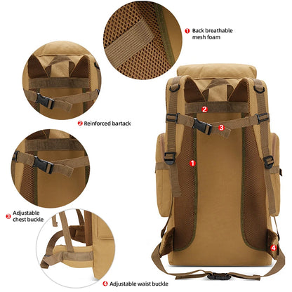 80L Large Hiking Backpack for Men – Camping & Mountaineering