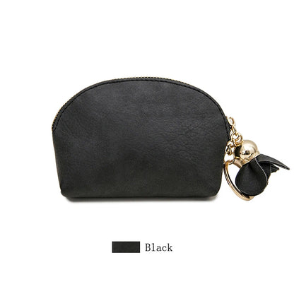 Mini PU Leather Coin Purse with Keychain Charm