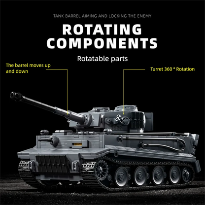 Tiger Tank MOC Building Set – 1:28 Scale WWII Military Blocks