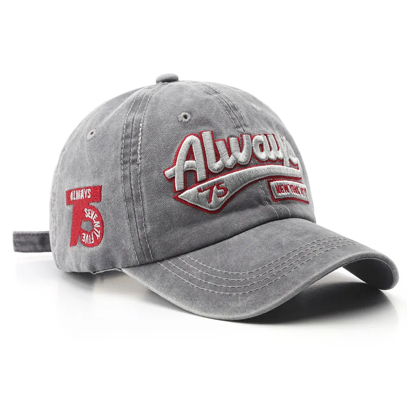 Retro Washed Embroidered Baseball Cap – Unisex Snapback Hat