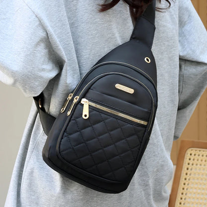 Quilted Sling Chest Bag for Women – Crossbody Shoulder Bag