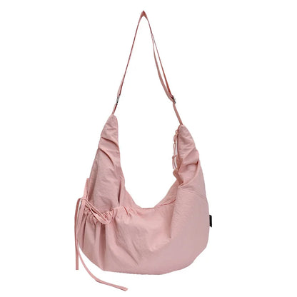 Lightweight Minimalist Lazy Style Large Capacity Crossbody Bag Solid Casual Korean Relaxed Commuter