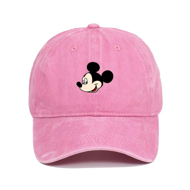 Cartoon Print Washed Baseball Cap – Unisex Vintage Snapback Hat