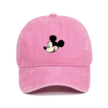 Cartoon Print Washed Baseball Cap – Unisex Vintage Snapback Hat