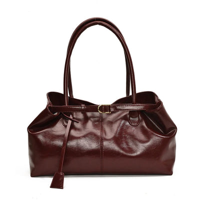 Leather Hobo Handbag – Slouchy Shoulder Tote Bag for Women