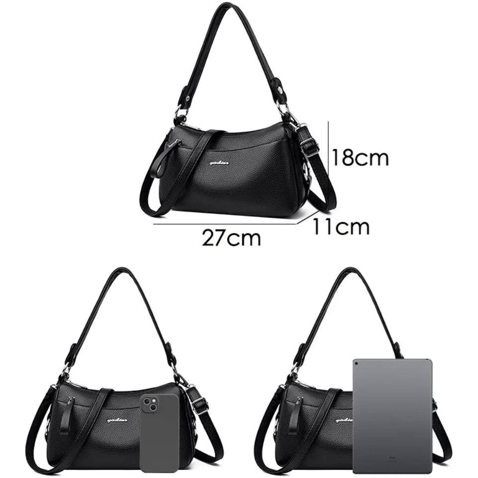 Women's Soft PU Leather Shoulder Crossbody Bag – Designer Handbag