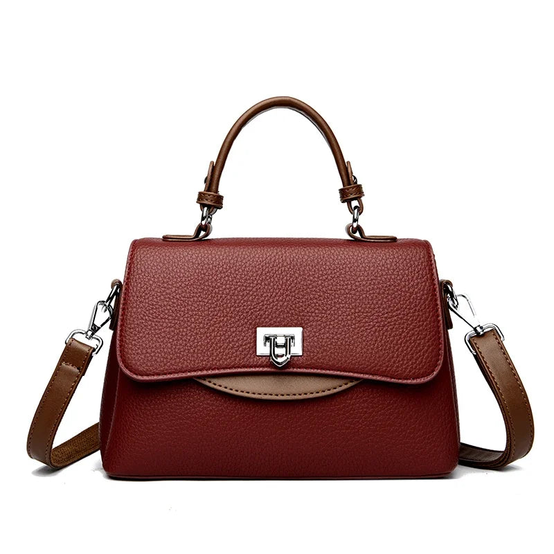 Women's Leather Crossbody Bag – Large Capacity Shoulder Handbag