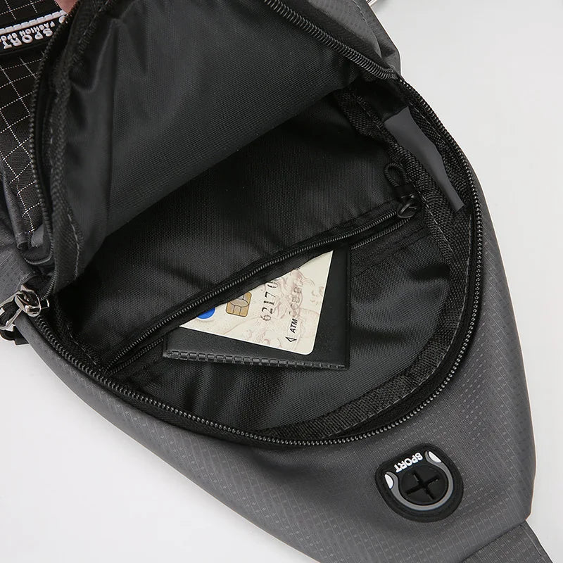Men's Water-Resistant Crossbody Chest Bag – Lightweight Multipurpose Sling Pack