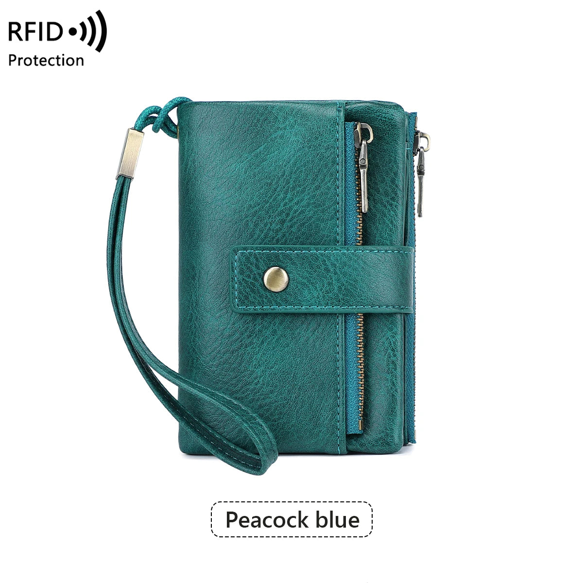 RFID Blocking Women's Trifold Wallet – Large Capacity Leather Purse