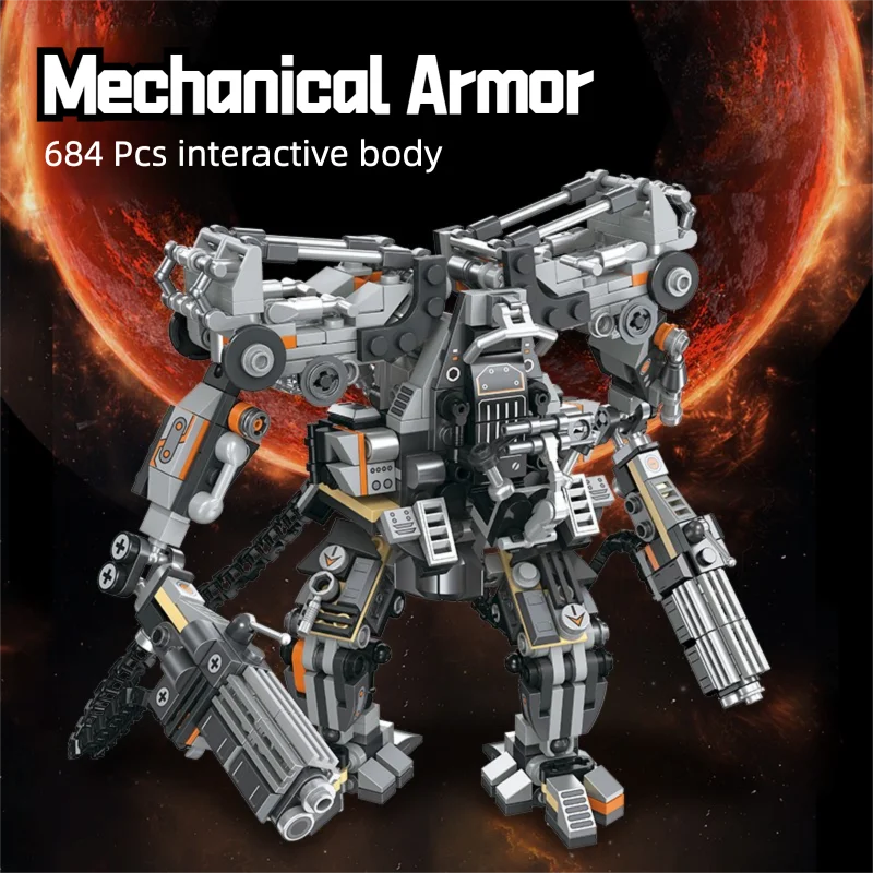 Sci-Fi Robot Mecha MOC Building Set – Action Bricks Toy