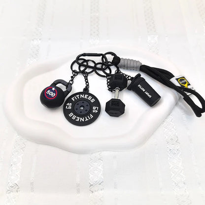 Fitness Keychain Set – Dumbbell, Kettlebell & Weight Plate Charms