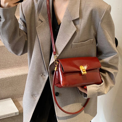 Women's PU Leather Flap Crossbody Bag – Small Shoulder Handbag