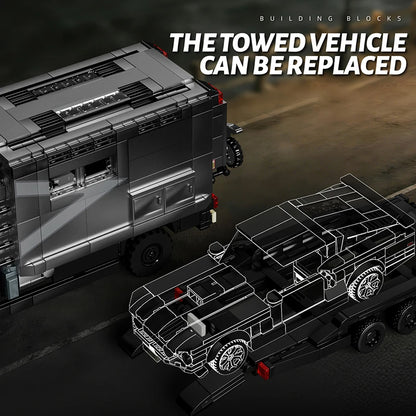 RV Set 3-in-1 Building Blocks – Recreational Vehicle Technic Bricks with Cars & Motorcycle