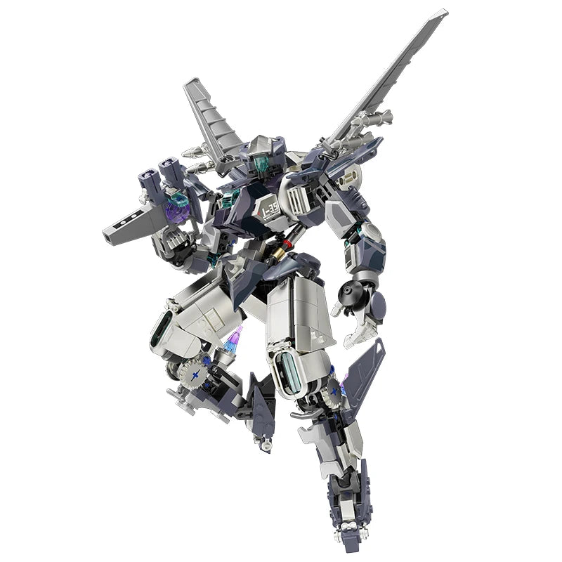 Mecha Robot MOC Building Set – 598–624 Piece Sci-Fi Brick Model