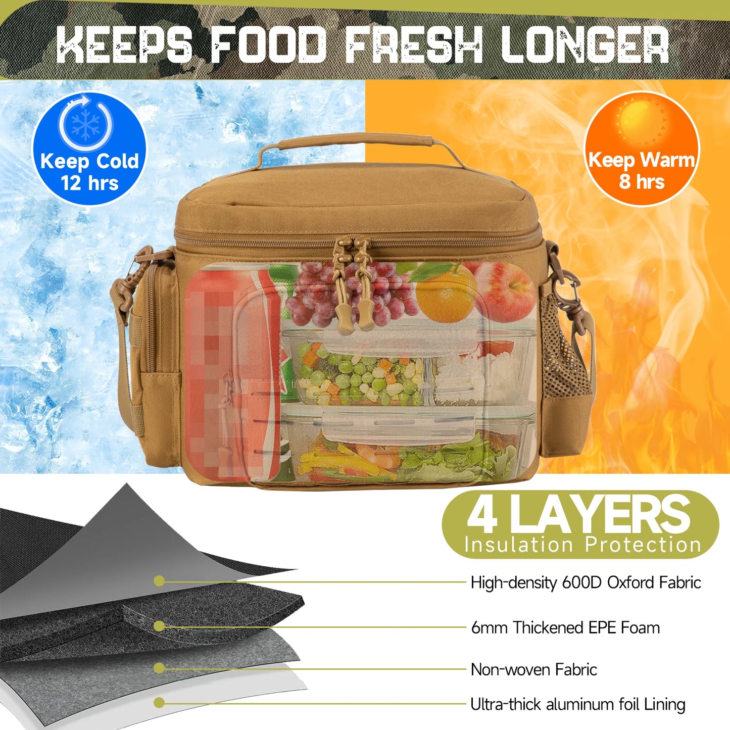 Tactical Lunch Box for Men – Insulated Heavy Duty Work Bag