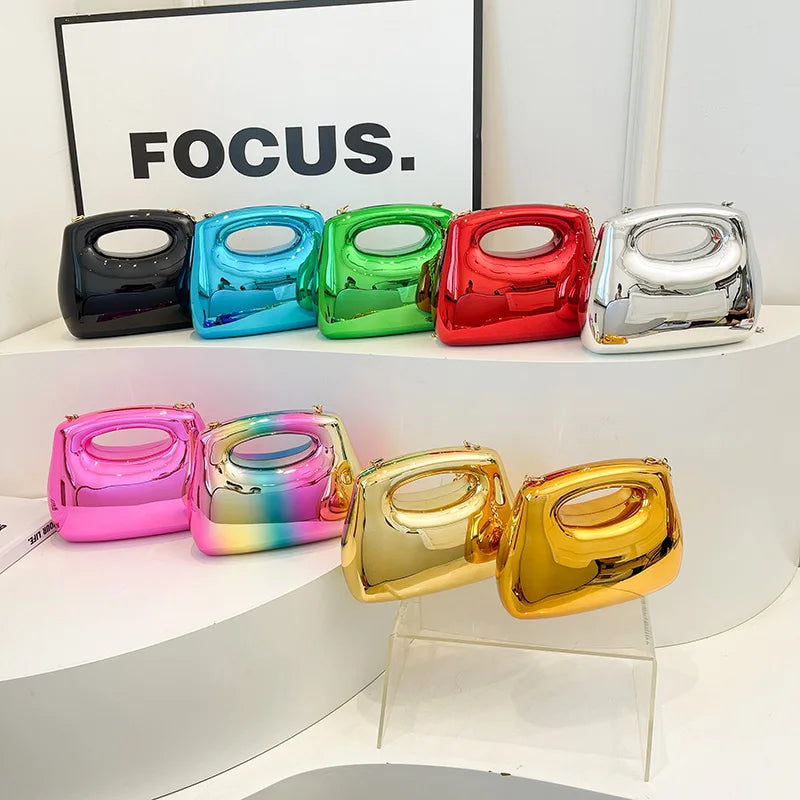 Moods Branded Women Evening Clutch Bags Luxury Designer Purses Handbags Acrylic Chain Shoulder Bag