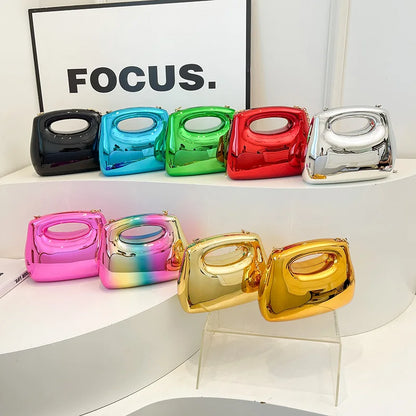 Moods Branded Women Evening Clutch Bags Luxury Designer Purses Handbags Acrylic Chain Shoulder Bag