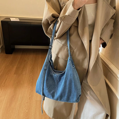 Denim Women's Crossbody Shoulder Bag – Large Capacity