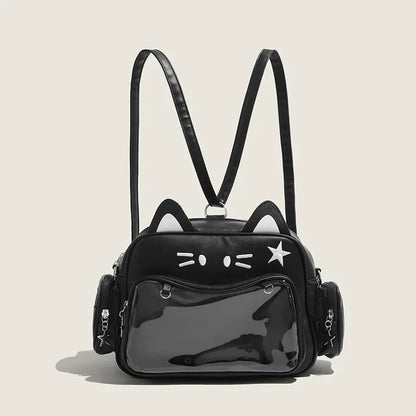 Kawaii Cat Ita Backpack – Y2K Aesthetic Girls School Bag