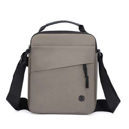 Men's Oxford Shoulder Bag with Top Handle & Multiple Compartments