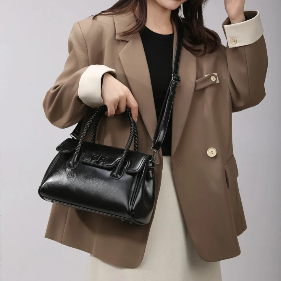 Women's Luxury Leather Handbag – Designer Crossbody Shoulder Bag