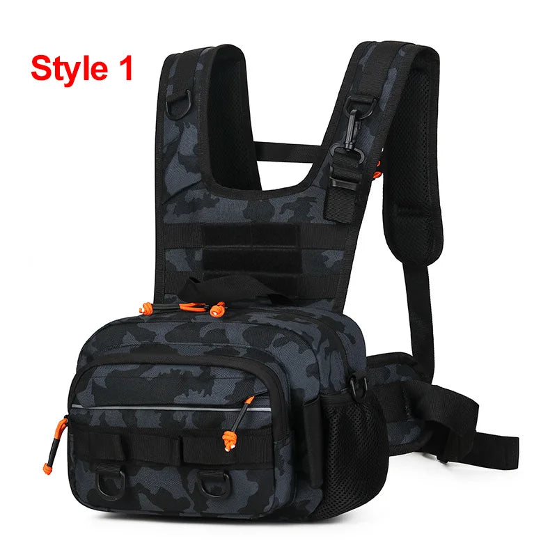 Tactical Fishing Vest Chest Bag – MOLLE Outdoor Pack