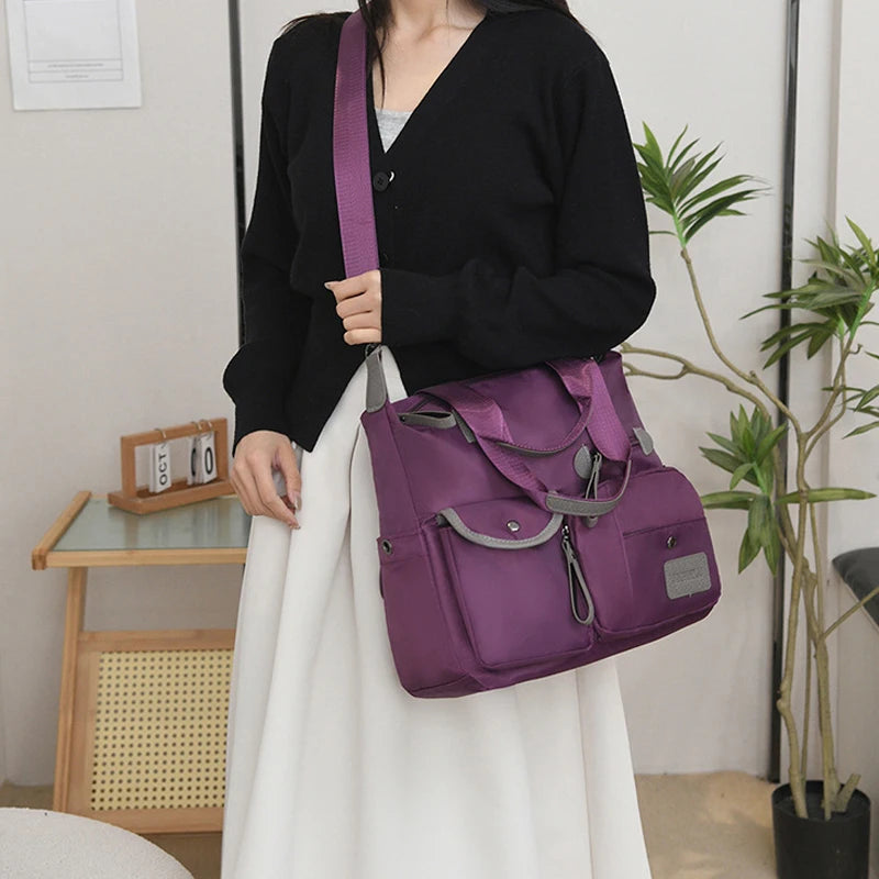 Waterproof Nylon Tote Bag – Large Capacity Women's Shoulder Bag