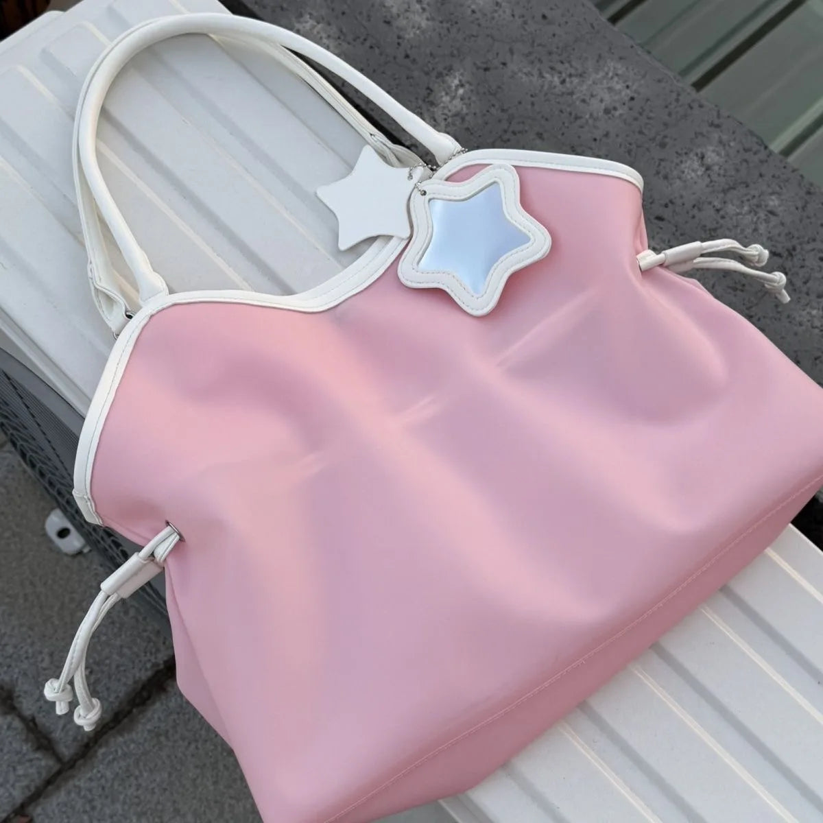 Clear Pvc Waterproof Large Capacity Jelly Candy Color Tote Bag Women Lightweight Shopper Pouch