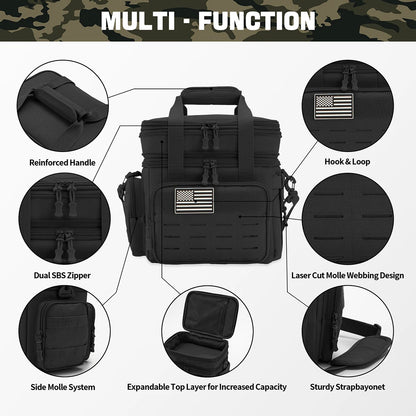 Tactical Insulated Lunch Box Bag – 18L Expandable Cooler for Work & Outdoor