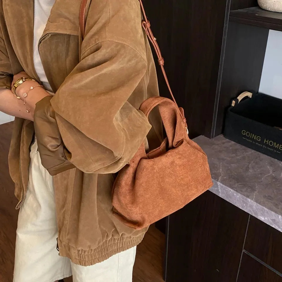Faux Suede Mini Handbag – Luxury Women's Top-Handle Bag