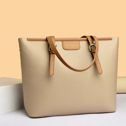Soft Leather Tote Bag for Women – Large Work & Commute Shoulder Bag