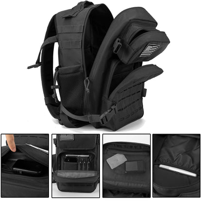 25L Tactical Backpack with Dual Cup Holders – MOLLE Hiking & Fitness Bag for Men & Women