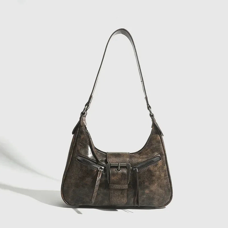 Y2K Retro PU Leather Shoulder Bag – Vintage Crossbody Underarm Bag