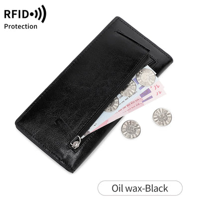 RFID Blocking Slim Bifold Wallet for Women with Zipper Coin Pocket